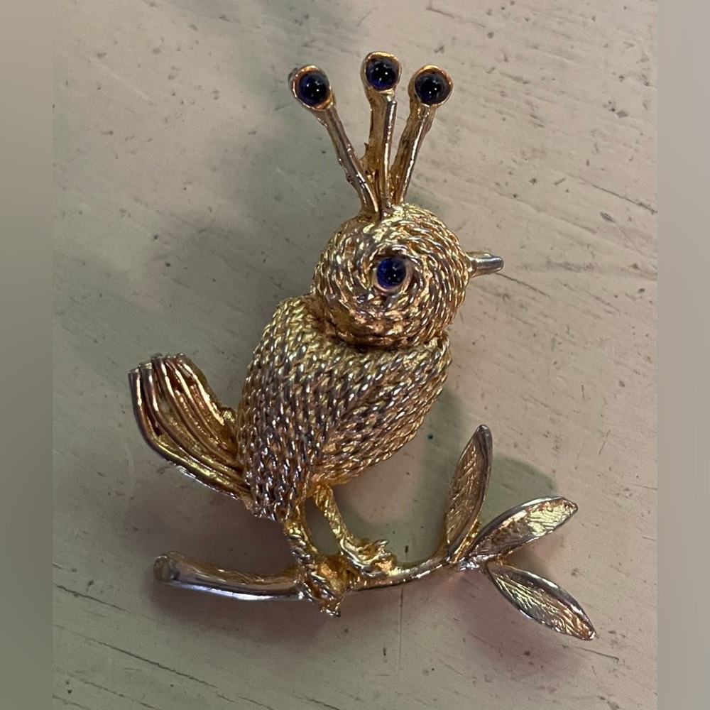 Vintage Hattie Carnegie Rare Signed Bird Brooch